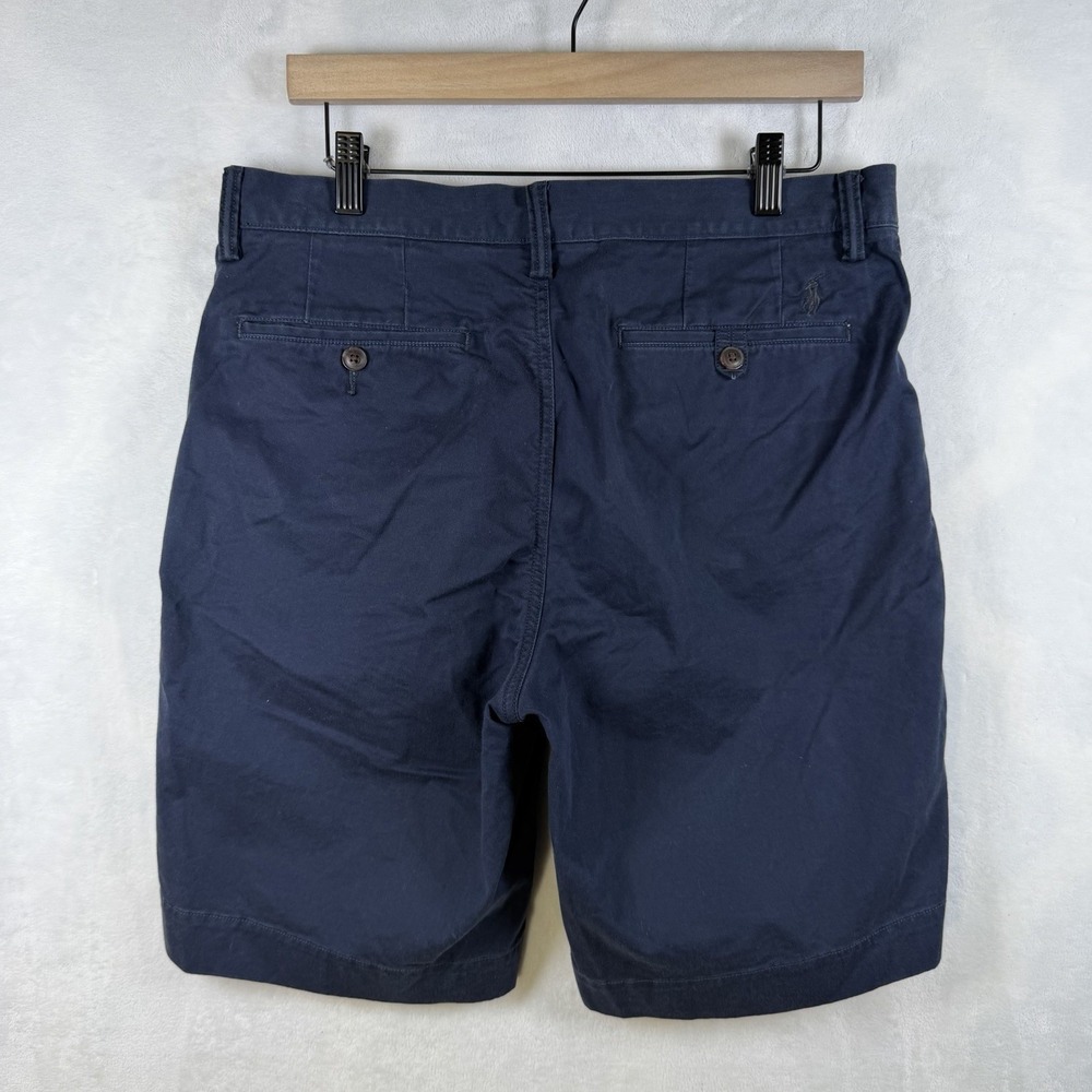 Polo Ralph Lauren Classic Chino Shorts Navy Blue Mens Size 32 Stretch Flat Front